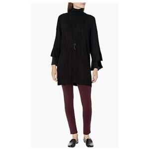 Max Studio Womens Ruffle Sleeve Pin Closure Sweater Cardigan In Black Xsmall $98